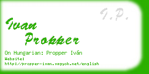 ivan propper business card