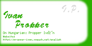 ivan propper business card